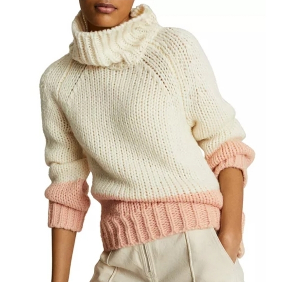 Reiss Sweaters - REISS Hettie Color Block Chunky Roll Neck Sweater